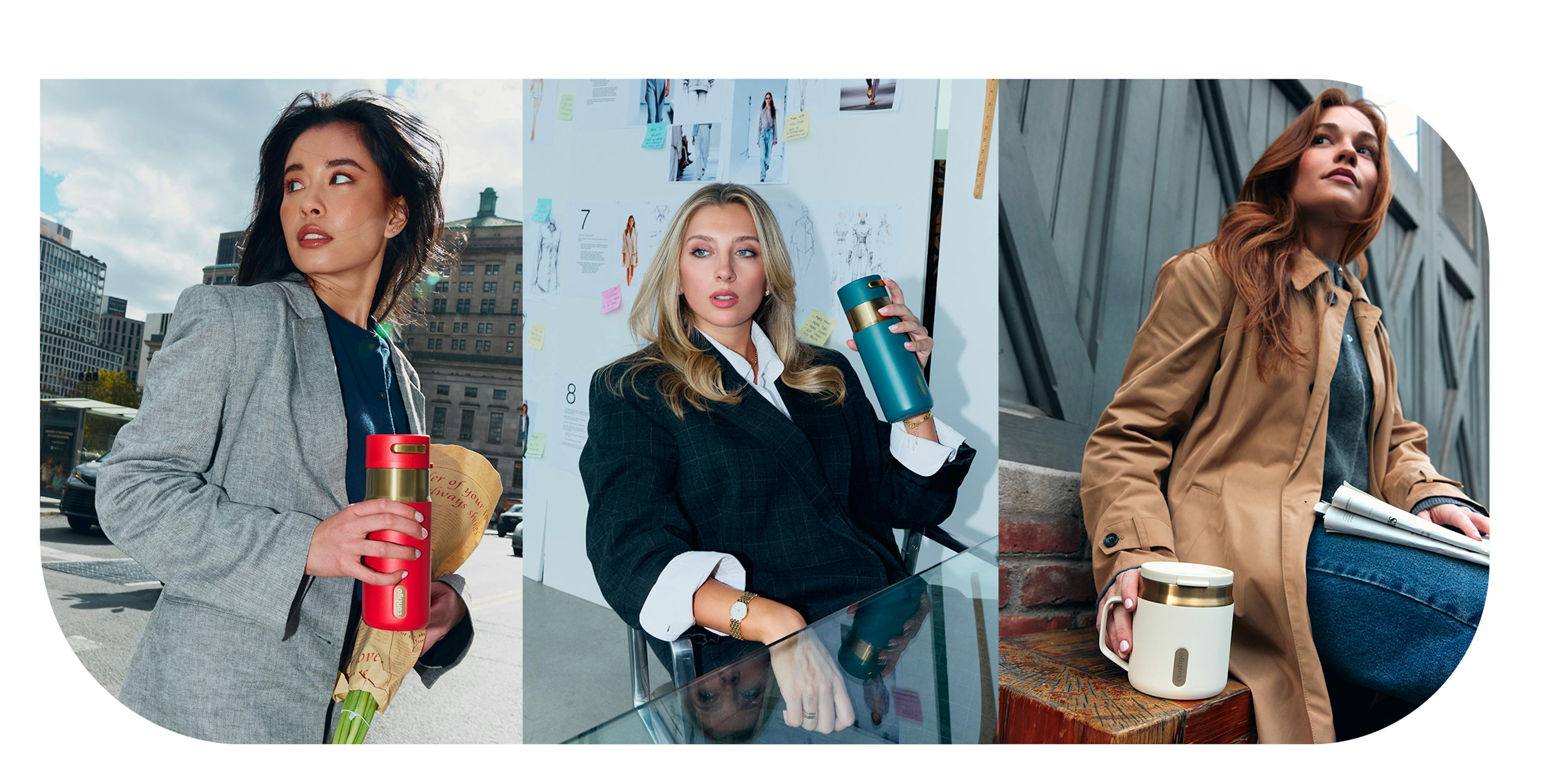 Three women carrying Contigo drinkware